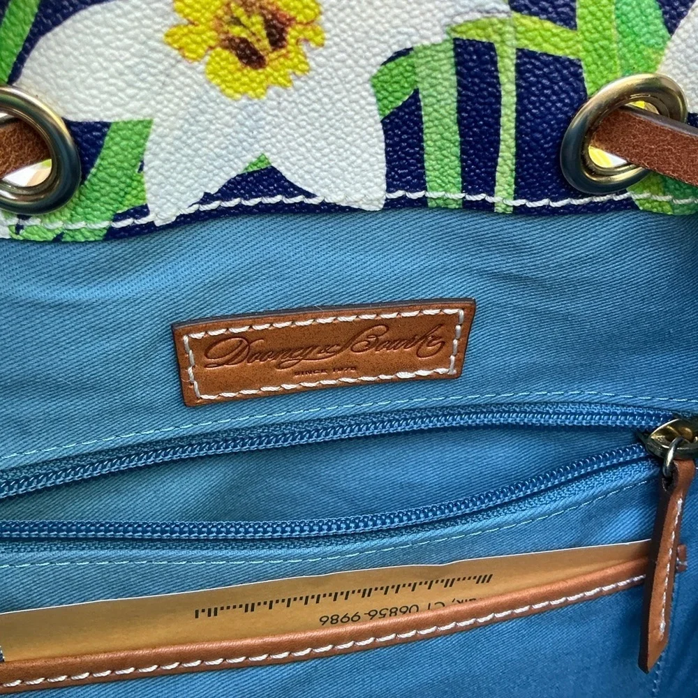 Dooney & Bourke Daffodil Navy Floral Drawstring Bucket Hobo Shoulder Bag Set NWT